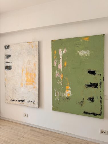 abstract painting, green painting, minimalist painting, Flavia Birsan