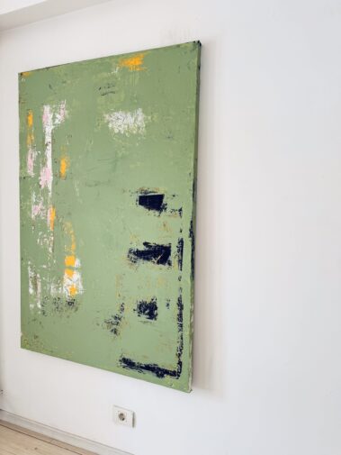 abstract painting, green painting, minimalist painting, Flavia Birsan