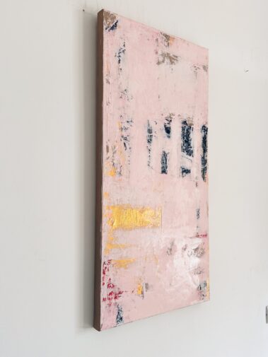 pink abstract, textured painting, pink painting