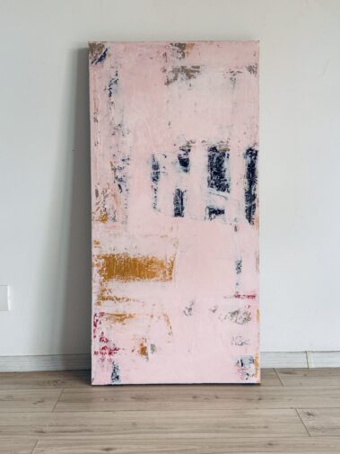 pink abstract, textured painting, pink painting
