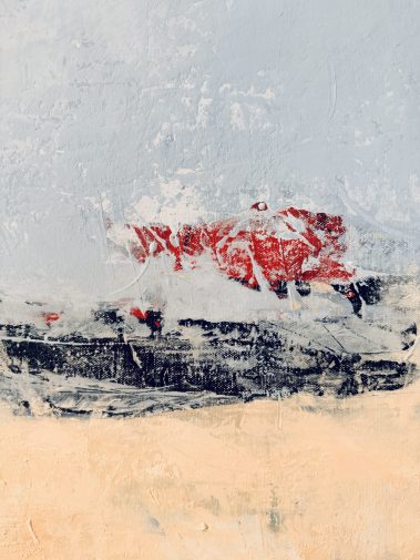 abstract art, abstract painting, Flavia Birsan, textured painting, marine painting, grey painting, blue painting