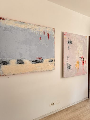 abstract art, abstract painting, Flavia Birsan, textured painting, marine painting, grey painting, blue painting