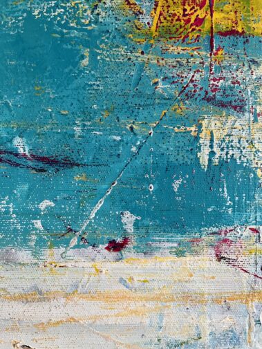 abstract painting, textured painting, Flavia Birsan, blue painting, yellow painting, magenta painting