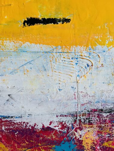 abstract painting, textured painting, Flavia Birsan, blue painting, yellow painting, magenta painting