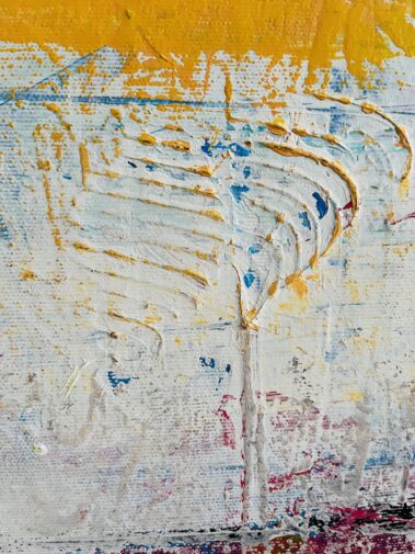 abstract painting, textured painting, Flavia Birsan, blue painting, yellow painting, magenta painting