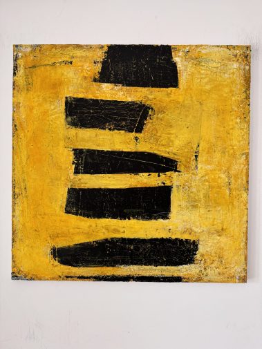 abstract painting, abstract art, Flavia Birsan, yellow painting, black painting, textured art, textured painting