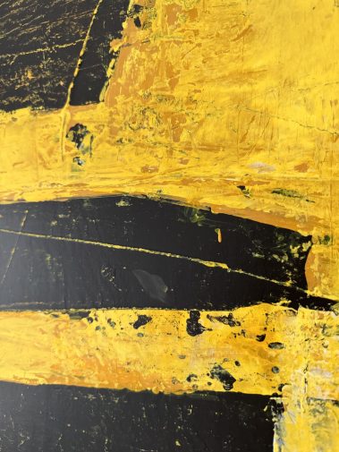 abstract painting, abstract art, Flavia Birsan, yellow painting, black painting, textured art, textured painting