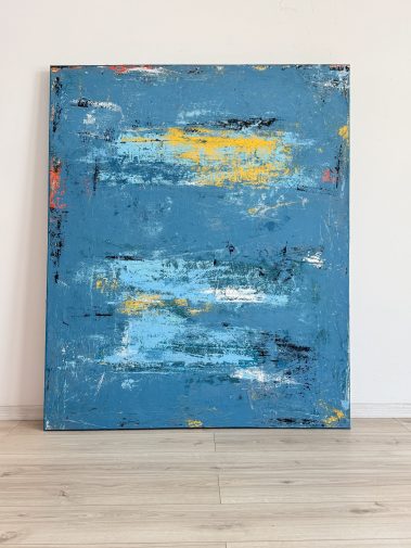 abstract painting, abstract art, blue painting, blue abstract, textured art, textured painting, Flavia Birsan, minimalist painting