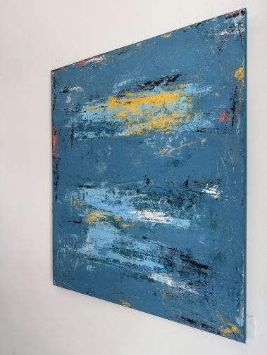 abstract painting, abstract art, blue painting, blue abstract, textured art, textured painting, Flavia Birsan, minimalist painting