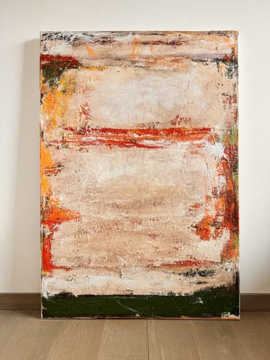 Flavia Birsan, abstract painting, abstract art, orange art, orange painting, abstract expressionism, textured art, textured painting