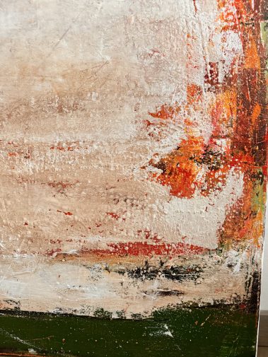 Flavia Birsan, abstract painting, abstract art, orange art, orange painting, abstract expressionism, textured art, textured painting